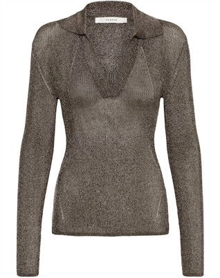GZSilvi Polo Top - Warm Grey Metallic